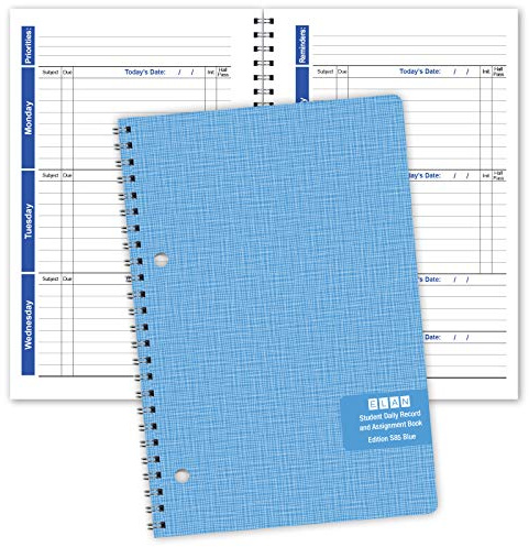 Elan Publishing Company Student Planner Weekly Overview Format for a Full Year (S85-Blue) 5.5 x 8.5