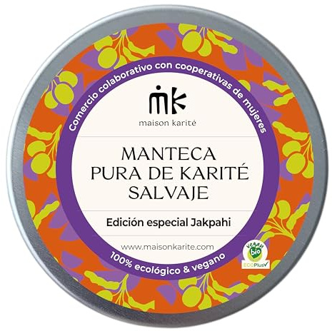 Maison Karité - Manteca Pura de Karité Salvaje Ecológica | 100% Artesana | Hidratación, Protección y Cuidado Intensivo (100ml, Manteca Pura Karité 100ml)