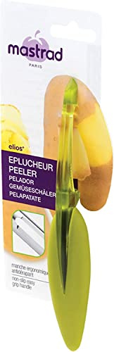 Mastrad F20008 Eplucheurs Fruits et légumes – Utilisation Simple – Gamme Elios – Double Tranchant – Lame INOX – Ambidextre – Compatible Lave-Vaisselle – Vert 17 x 2 x 2 cm