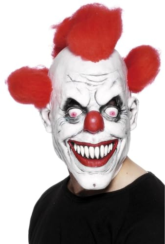 Smiffys Clown 3/4 Maske, mit Haar, Latex Halloween