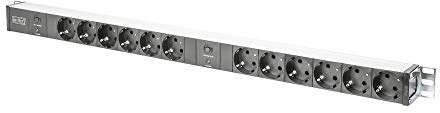 DIGITUS Regleta - 12 tomas - Montaje vertical en rack - 250VAC - 50/60Hz - 2x 16A - Con 2 conductores