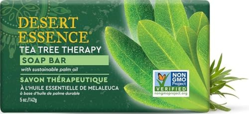 Desert Essence Jabón orgánico para barra de árbol de té, 5 onzas