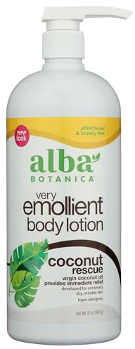 Alba Botanica Very Emollient Body Lotion, Coconut Rescue, 32 oz. (Packaging May Vary)