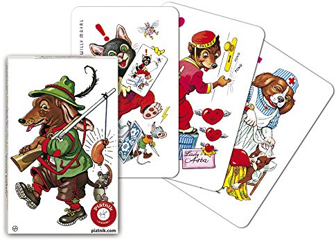 Piatnik 4271 - Kartenspiel Schwarzer Peter - Hundebilder, Schwarz