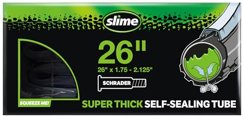 Slime 30081 cykel innerslang med slime punkteringstätningsmedel, supertjock, extra stark, självtätande, förebygga och reparera, Schrader-ventil, 66 cm x 1,75-2,125