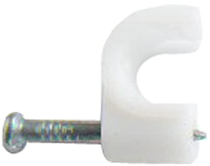 Merriway BH02258 - Clip De Cable Redondo 4 Mm, Blanca (Paquete De 200)