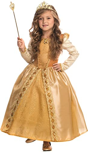 Dress Up America Majestic Golden prinsessa kostym för flickor