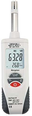 Mengshen Misuratore di umidità e temperatura digitale. Termometro e igrometro multifunzione, con bulbo umido/punto di rugiada, per uso quotidiano e Industray, M350