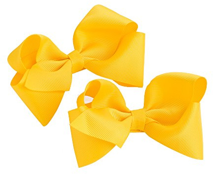 GIZZY® Girls Two Piece Yellow Bows Hair Clip Set.