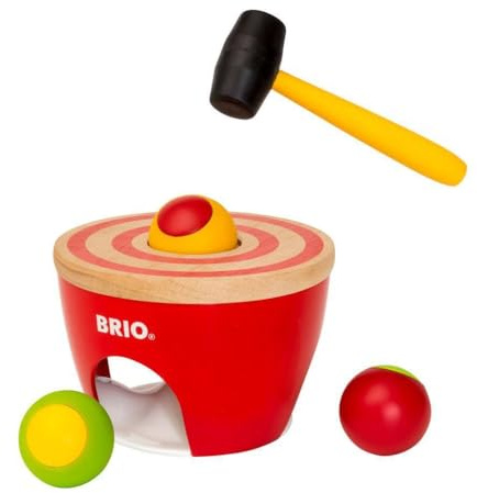 BRIO 30519 Bollbultbräde | Ball Pounder 4 delar. Aktivitetsleksak. För barn från 18 månader. Tränar färger, öga-hand-koordination
