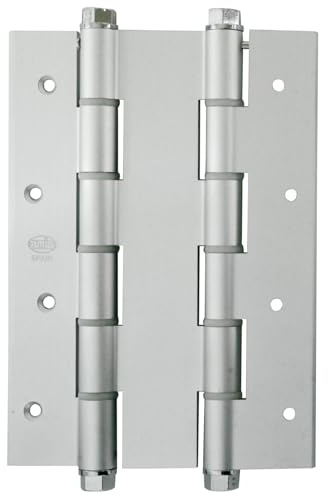 Amig - Bisagra Doble Acción Mod. 3035 con Canto Cuadrado - Aluminio - 180 x 133 x 4 mm - Cierre Automático y Regulación de la Potencia - Incluye Llave Allen - Puertas con 35 mm Espesor Máximo - Plata