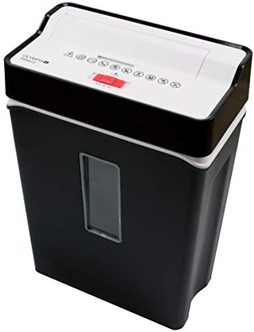 Olympia PS 54 CC Profi Aktenvernichter (mit Partikelschnitt, Sicherheitsstufe P4, Kreditkarte, 8 Blätter 80 g/m², Papierschredder fürs Büro, Papiervernichter, Reißwolf mit Papierkorb, Sichtfenster)