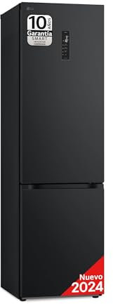 LG GBV5250DEP - Frigorífico Combi, Nevera 2 Puertas, Door Cooling+, Clasificación D, Capacidad de 419L, Serie 500, 2m, Acero Negro-Grisáceo Mate