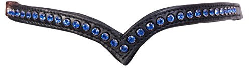 Karlslund Kombi Stirnriemen 1 Reihe Kristall, Schwarz, blau