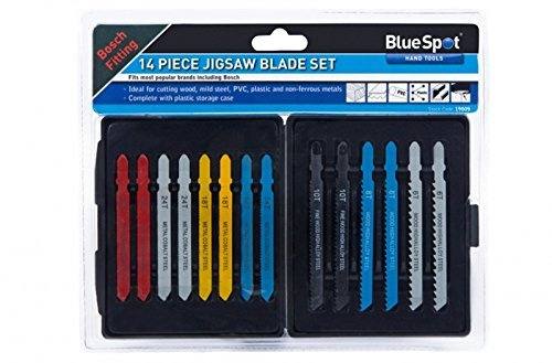 Blue Spot Tools 19009 Bluespot 14 PCE Jigsaw Blade Set (Bosch Fitting), 0 V, Black