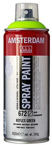 Amsterdam Spray Paint - Reflex Green 672 400 ml - Water-Based Low-Odor Formula - Ideal for Studio Use, Art Techniques & Layers