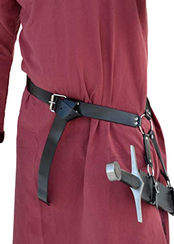 Battle-Merchant Mittelalter Schwertgürtel aus Leder Ledergürtel Mittelalter Schwerthalter mit Gürtel LARP Schaukampfgürtel verschiedene Ausführungen