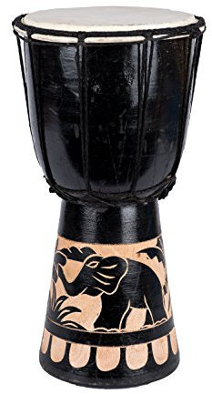 20cm Djembe Elefant Djembe Trommel Bongo Drum Handtrommel Buschtrommel Percussion Kinder Fair Trade Schwarz