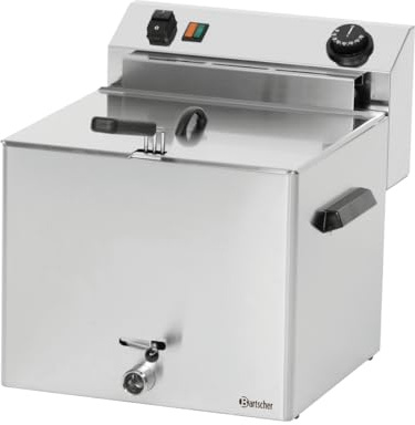 Bartscher Fritteuse PROFESSIONAL I Elektro-Tischgerät, 10 l Becken, herausnehmbares Heizelement, Chromnickelstahl, mit Korb und Deckel, für Gastronomie