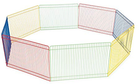 Prevue Pet Products Multi-Color Small Animal Playpen, Enclosed Pet Fence for Small Animals, Expandable Barrier Panels for Indoor or Outdoor Pet Activity,13-Inch