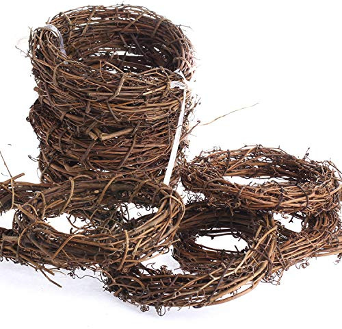 Factory Direct Craft 8 Inch Grapevine Wreaths - Pack of 12 Natural Dried Vine Round Wreath Frames for Any Season, Add Florals, Lights, Ornaments or Drieds