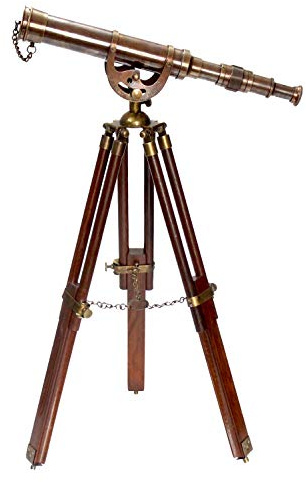 Nautical Telescope Wooden Stand Retro Home Decor Royal Tripod Marine Gift Item