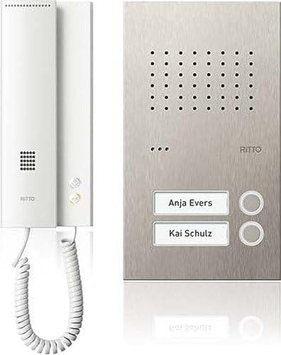 Ritto Türsprechanlage, Acero Pur, RGE1818225 | Audio Komplettset für Zweifamilienhaus, Edelstahl/weiss