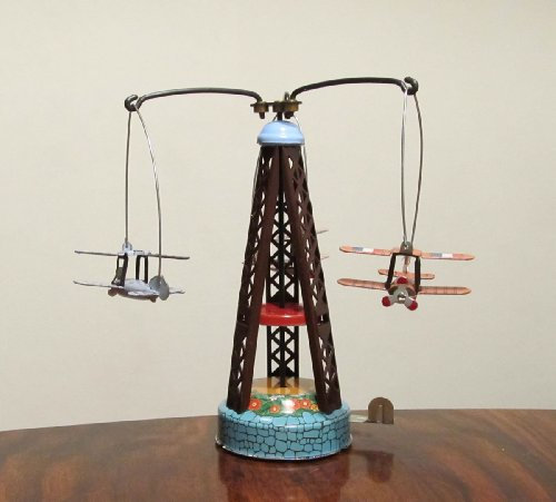 Nostalgie Blechspielzeug Karussell mit Doppeldecker