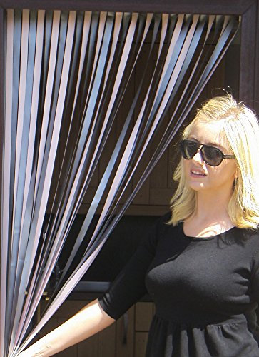 Holland Plastics Heavy Duty Bug Blind,Fly Blind,Strip Blind, Door Blind-' PINK/SILVER' - (80cm-Standard UK door size)