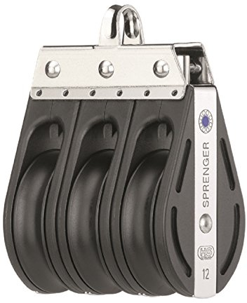 Sprenger Poulie de renvoi Série S roulement à aiguilles pour cordage 12 mm 3 réas et anneau