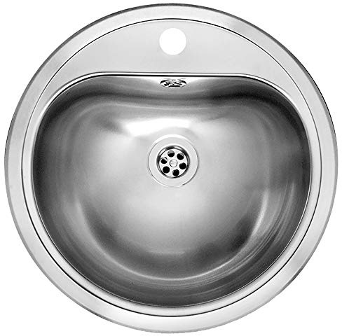 REGINOX Rundbecken ATLANTIS OSP (L) Edelstahl - Innenseite poliert/Ausschnittmaß Ø 440 mm/Waschtisch/Waschbecken