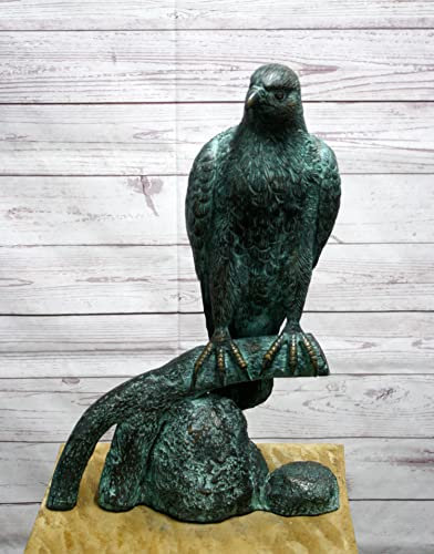 H. Packmor GmbH Bronzefigur Falke auf AST Raubvogel Vogel Bronze Figur Statue Dekoration