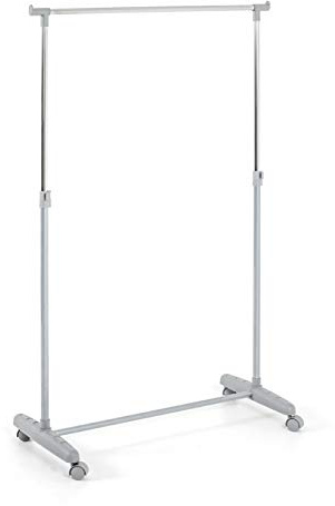 HAKU Rollgarderobe Chrom, grau, Kunststoff, Metall - Maße: B 81 cm x H 96-160 cm x T 39 cm, Style: Modern