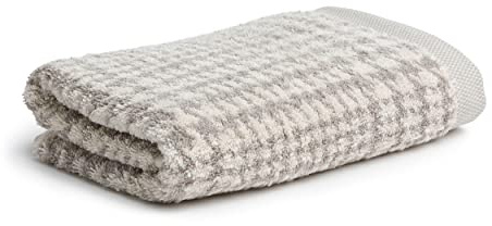 möve Brooklyn Handtuch Glencheck 50 x 100 cm aus 85 % Baumwolle / 10 % Viskose aus Bambus-Zellstoff / 5 % Leinen, nature / cashmere