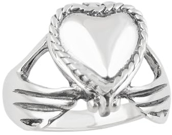 Veneno Anillo de Claddagh Anillo – Plata de Ley 925, tamaños 5 – 10, pastillero Anillo