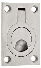 Solid Flush Ring Pull Handle 44mm x 62mm - Satin Stainless Steel