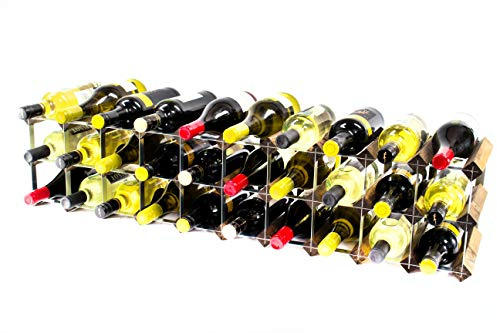 Cranville wine racks Madera teñida Nogal clásico 20/30 Botella de Armario Superior y el Vino de Metal galvanizado en Rack ya montado