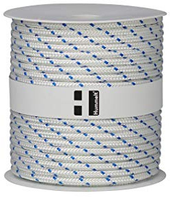Hummelt Rope Schot Seil Polyesterseil 4mm 100m weiß/blau auf Rolle