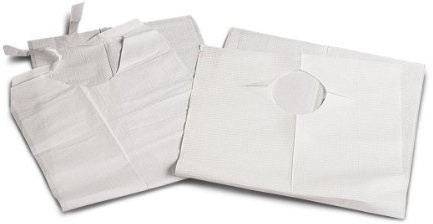 Medline Disposable Tissue/Poly Backed Adult Bibs, White, 19 x 35, Slip-On, Ideal for Caregivers, Pack of 150
