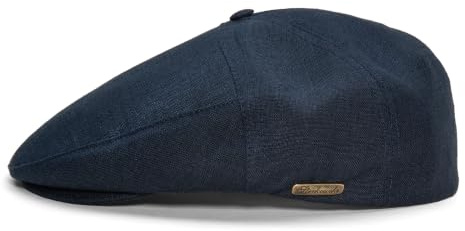 Sterkowski Modell Swede | 100% Naturleinen Schiebermütze für Herren und Frauen | Cabrio Sommer Flatcap Irische Retro Newsboy Hut Outdoor-Hut Gastby Klassische Golf Leichte Marineblau 60