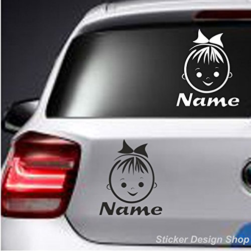 Baby Kinder Motive mit Wunschname Wunschtext Wunsch Name Auto Aufkleber Sticker Tuning LKW Motorrad M4