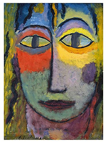 Legendarte - Kunstdruck auf Leinwand - Frauenkopf Medusa Alexej Von Jawlensky - Wanddeko, Canvas cm. 60x80