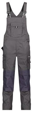 DASSY® Ventura Arbeitslatzhose mit Kniepolstertaschen - Größe 64 - ZEMENTGRAU