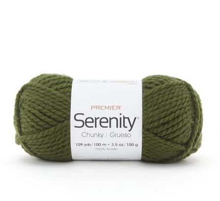 Premier Yarns Serenity Chunky, Acrylic Yarn for Crocheting and Knitting, Ideal for Beginners and Experienced Crafters, After Dark, 3.5 oz, 109 Yards
