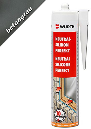 Würth Silikon Betongrau Neutral-Perfekt 310ml Kartusche Fensterverglasung