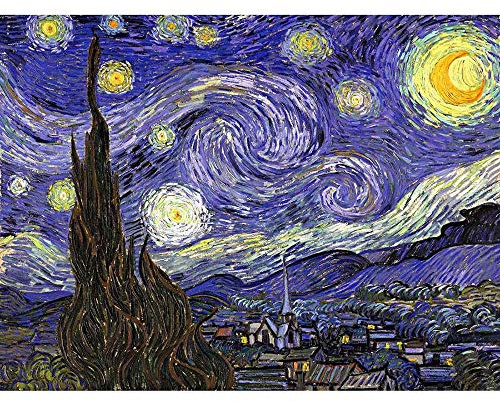 Wee Blue Coo Vincent Van Gogh Starry Night Old Master Painting Wall Art Print Mur Décor 30 x 41 cm
