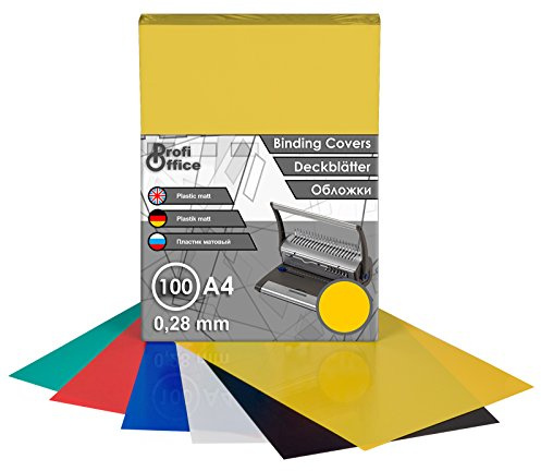ProfiOffice® Deckblätter, DIN A4, matt, gelb, 0,28mm, 100 Stück(39006)