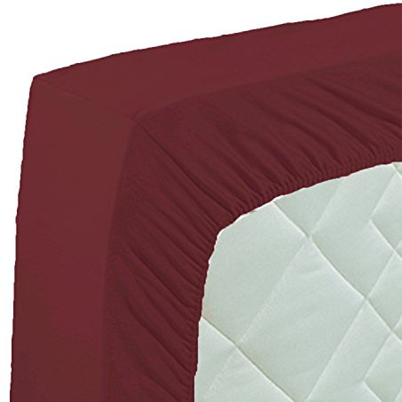 Curt Bauer Mako-Satin-Spannbettlaken, reine Baumwolle, Auberginenfarben, 140 x 200 cm