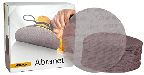 Mirka Abranet Netz-Schleifscheiben Ø 200 mm Klett/Korn P400 / 50 Stk/zum Schleifen von Holz, Spachtel, Lack, Kunststoff / 5425205041