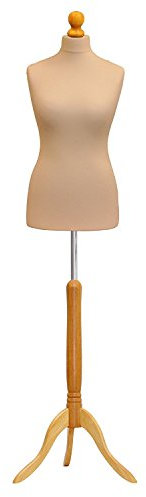 The Shopfitting Shop Size 16/18 Female Dressmaking Mannequin Tailors Bust Dressmakers Display Dummy on a stylish Wooden Tripod Base